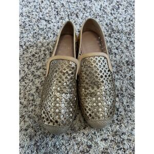 Stuart Weitzman Women's Espadrilles Loafers Size 7 Gold